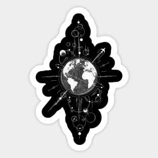 Travel The World x White Sticker